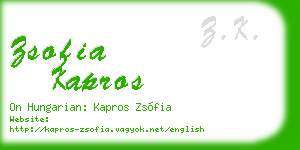 zsofia kapros business card